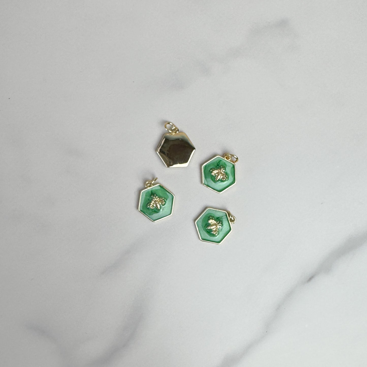 Hexagon Bee Charm