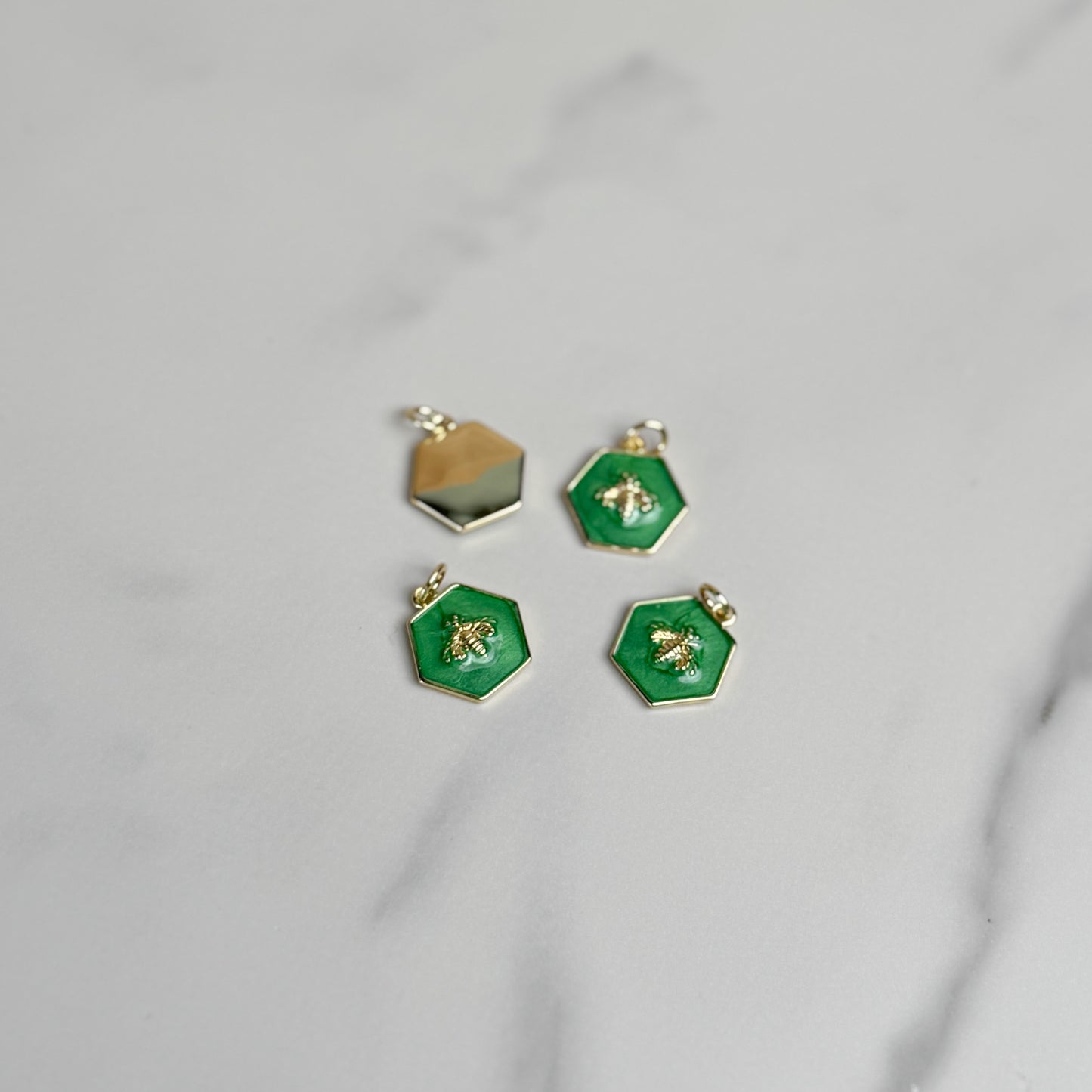 Hexagon Bee Charm