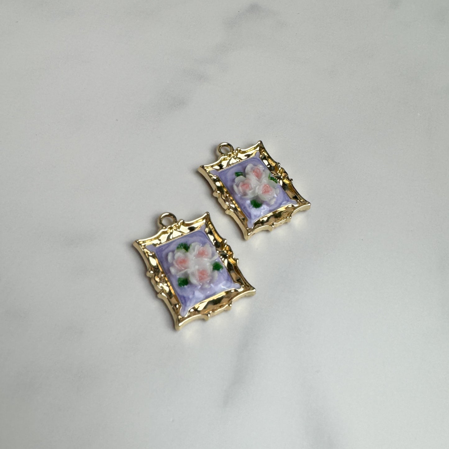Antique Flower Frame Charm