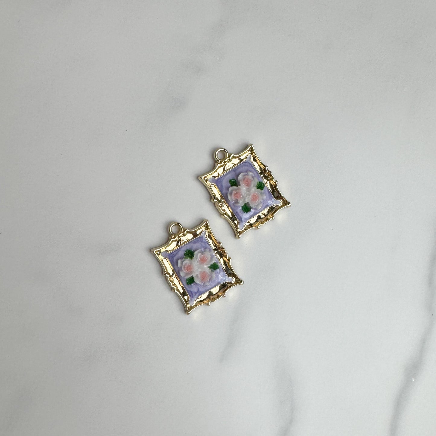 Antique Flower Frame Charm