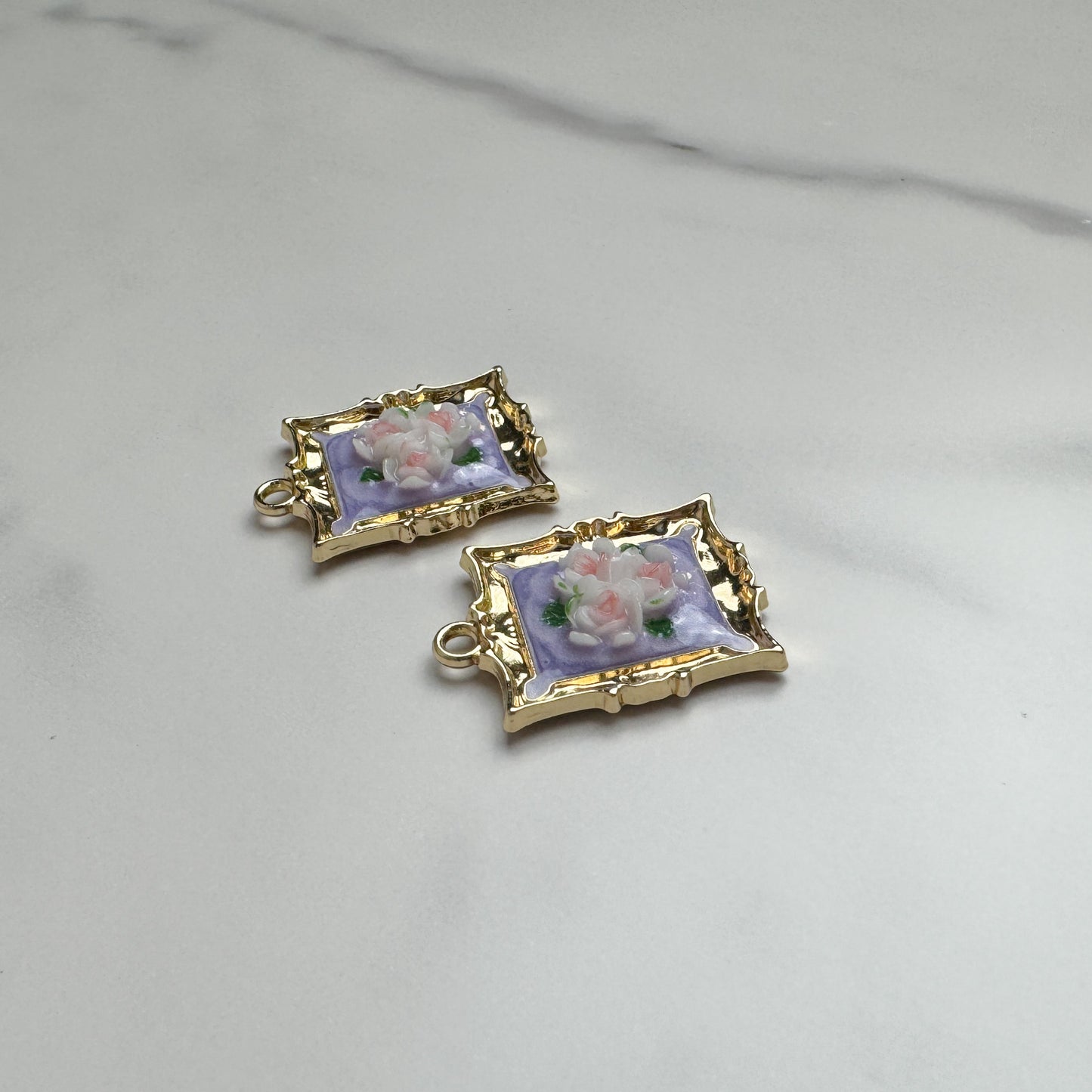 Antique Flower Frame Charm