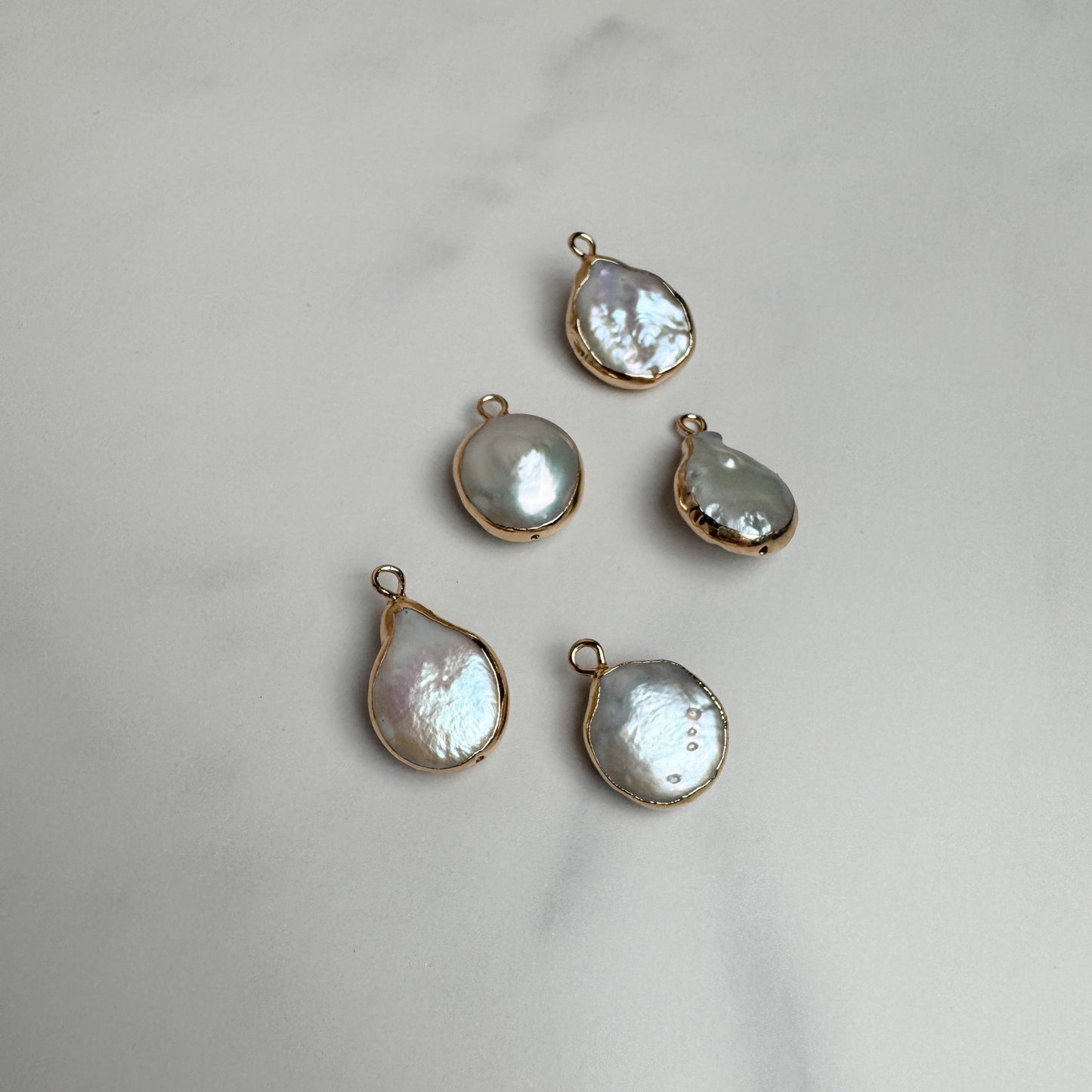 Large Organic Pearl Charm
