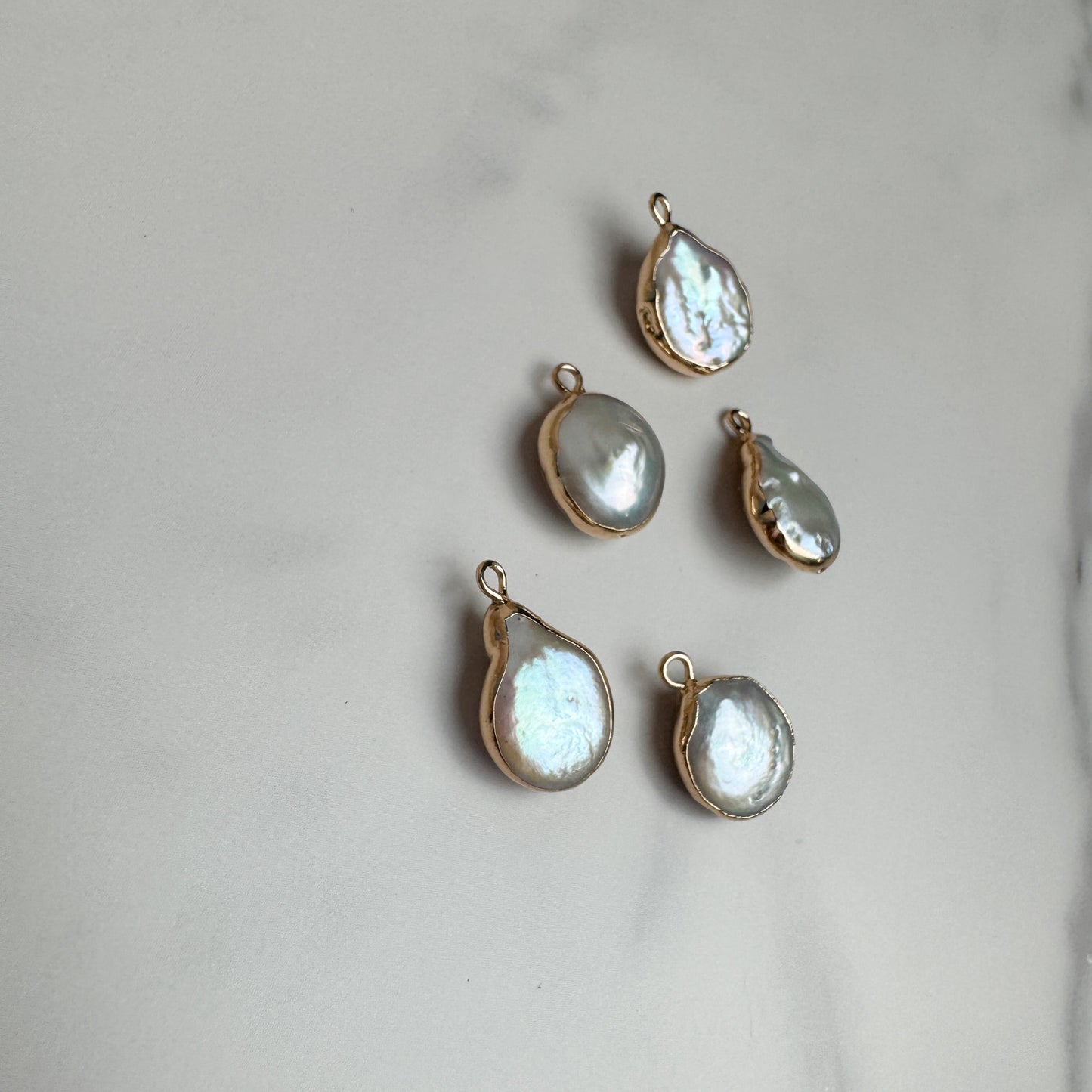 Large Organic Pearl Charm