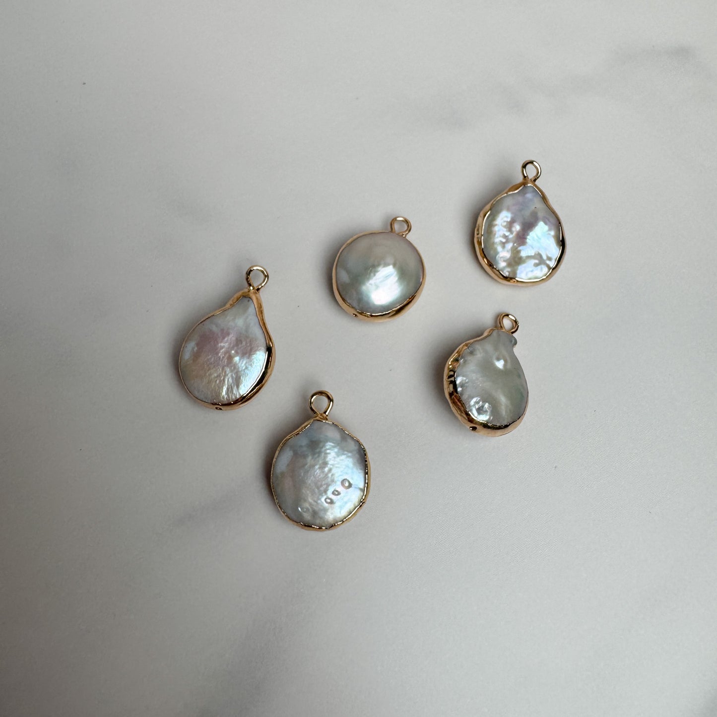 Large Organic Pearl Charm