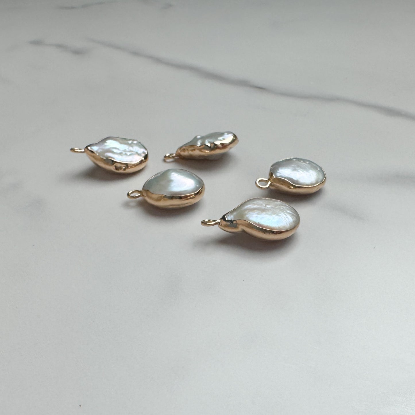 Large Organic Pearl Charm