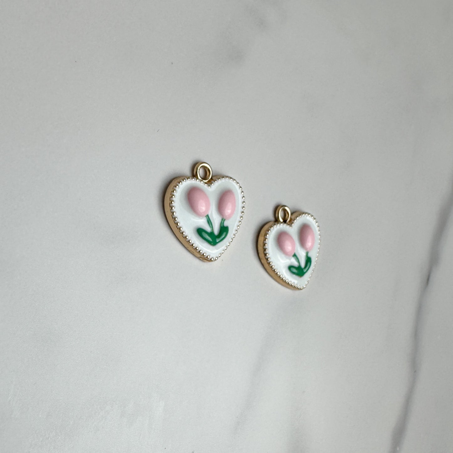Tulip Heart Charm