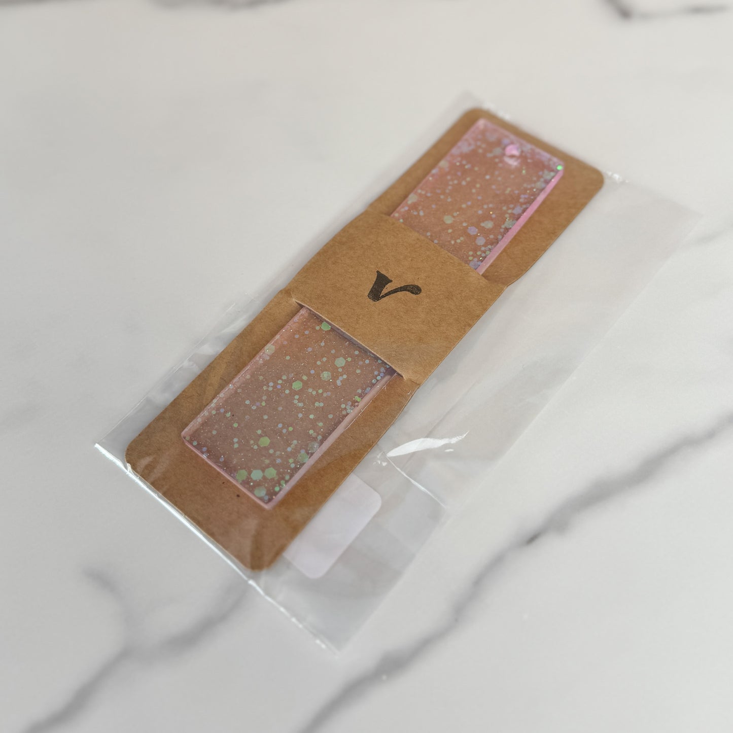 Dripping Pink Resin Bookmark (Rectangle)