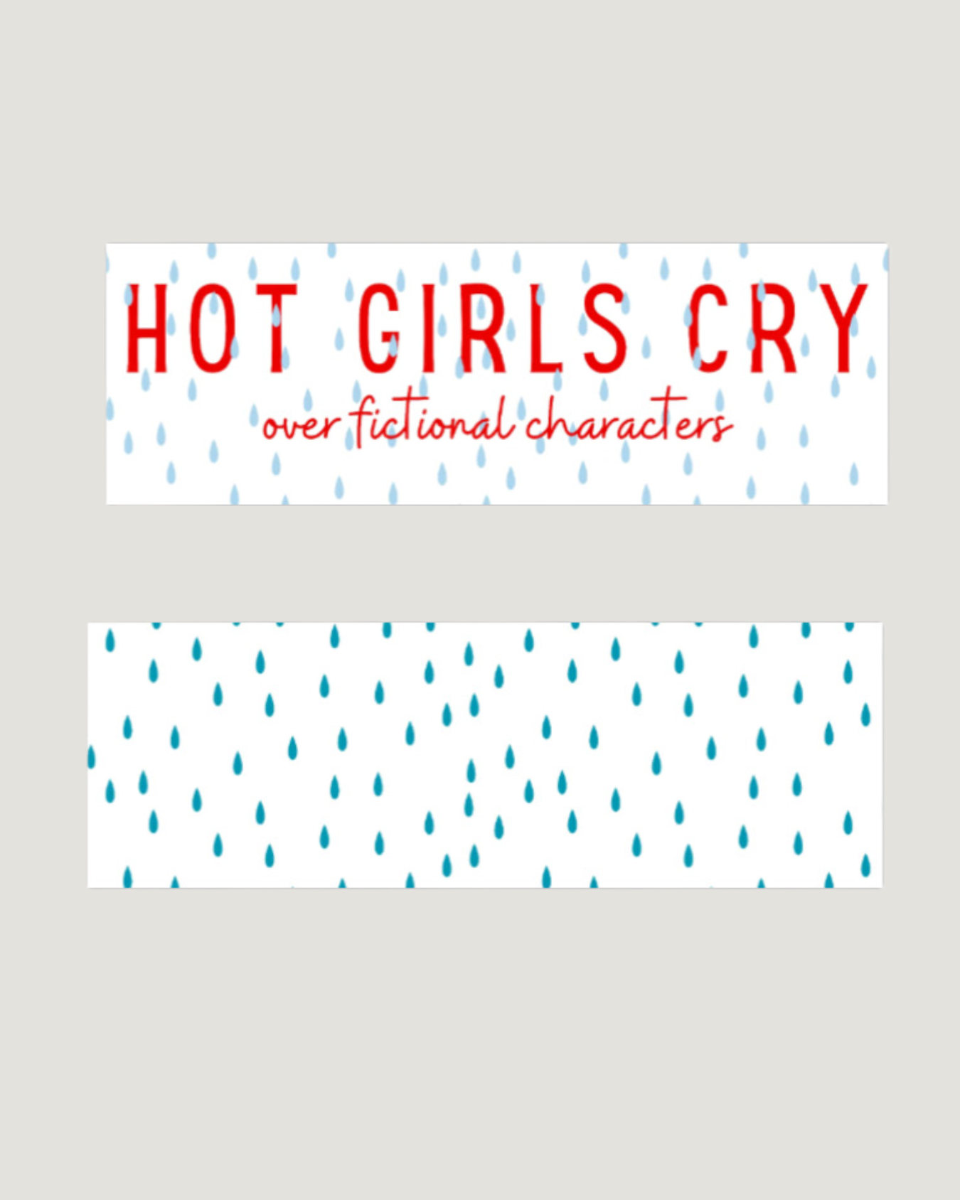 hot girls cry bookmark with rain drops