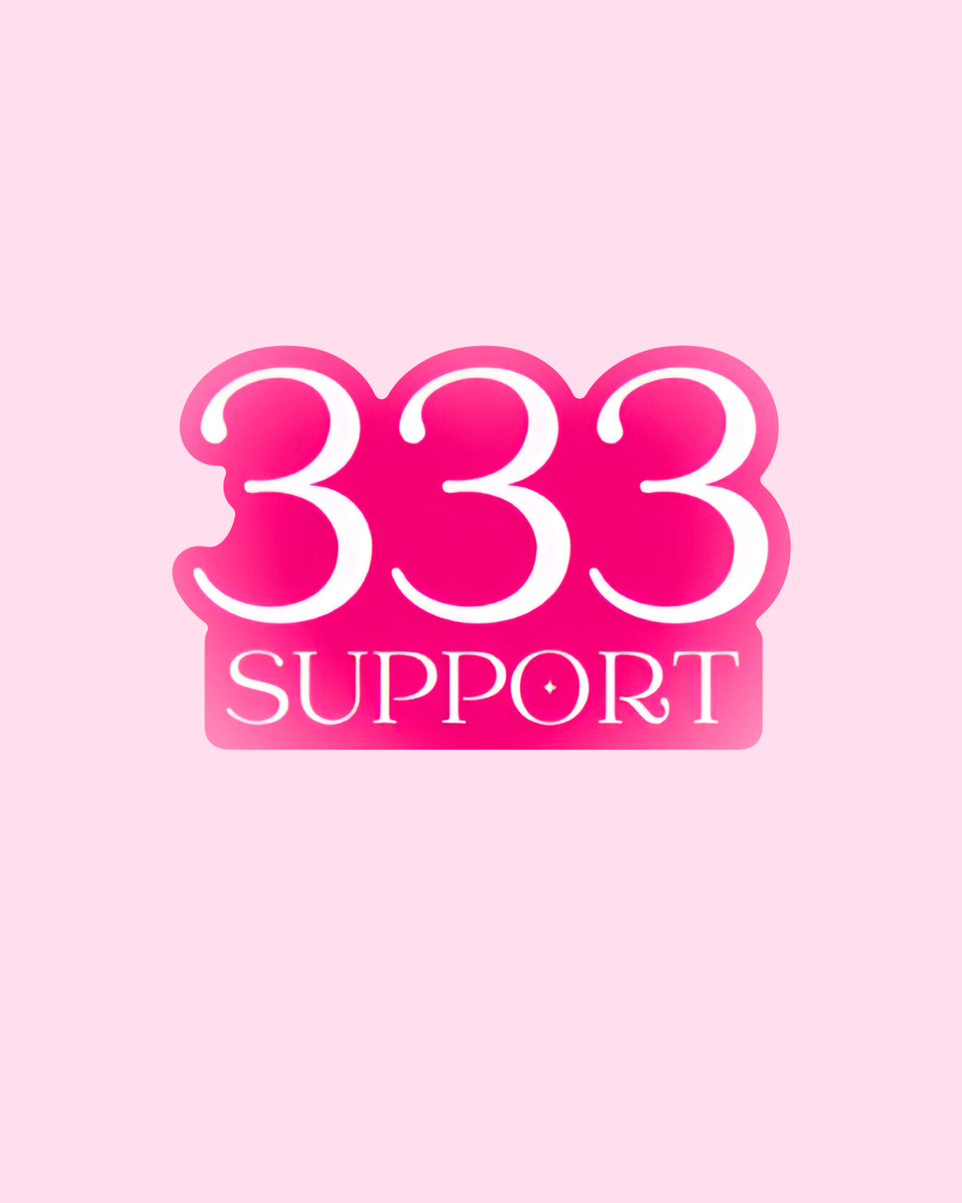 333 Pink and White Sticker