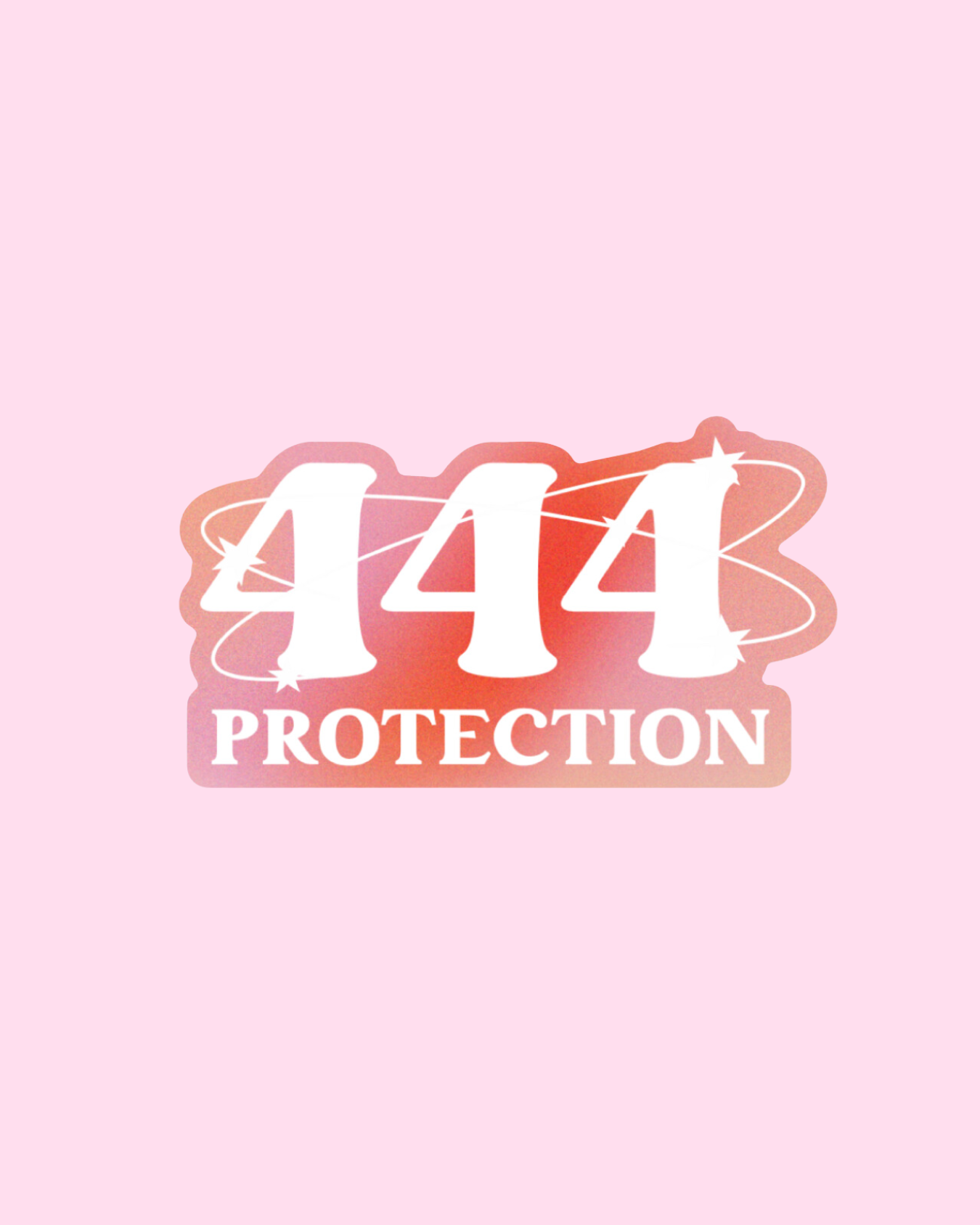 444 Pink and White Sticker