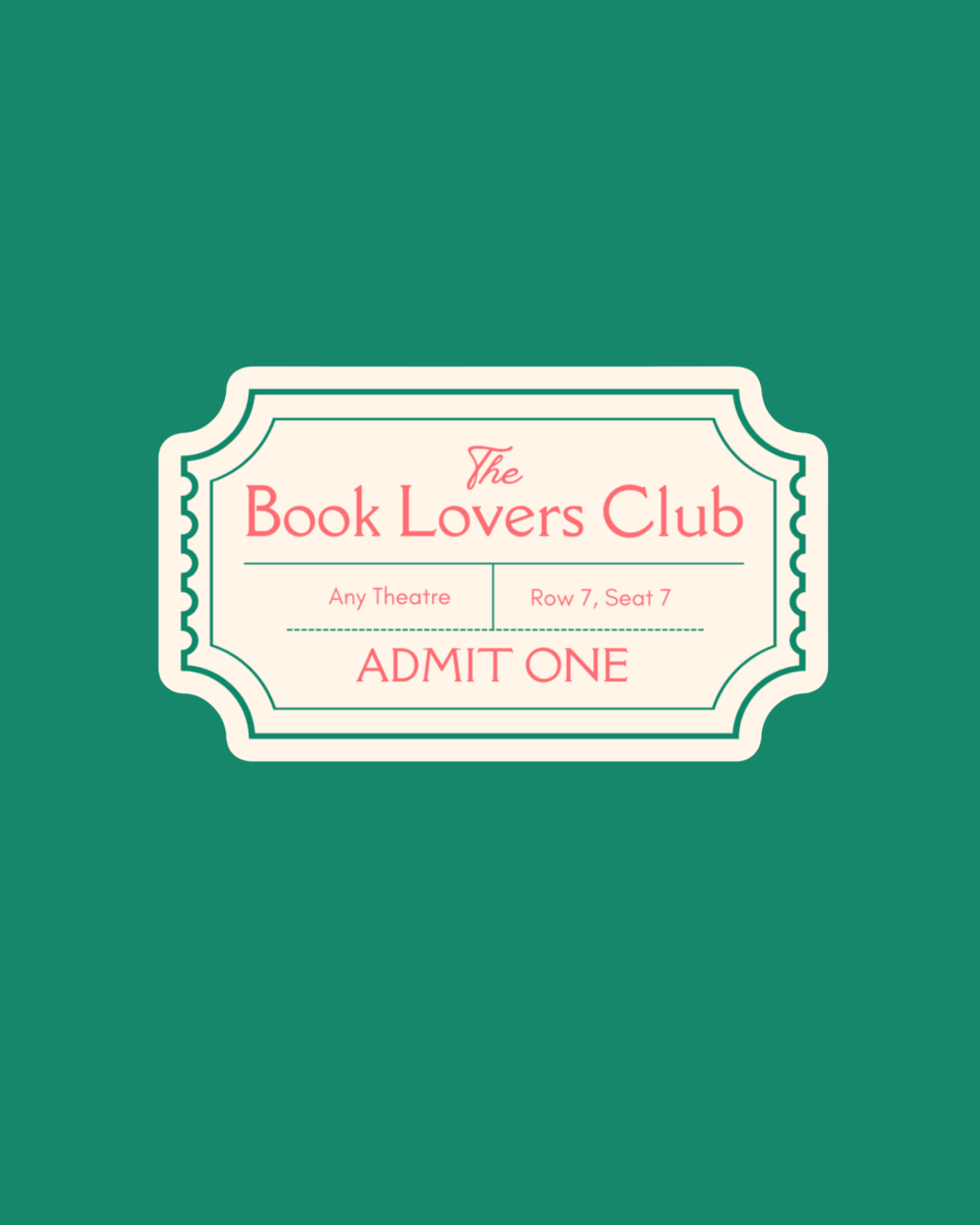 Pink and Green book lovers sticker