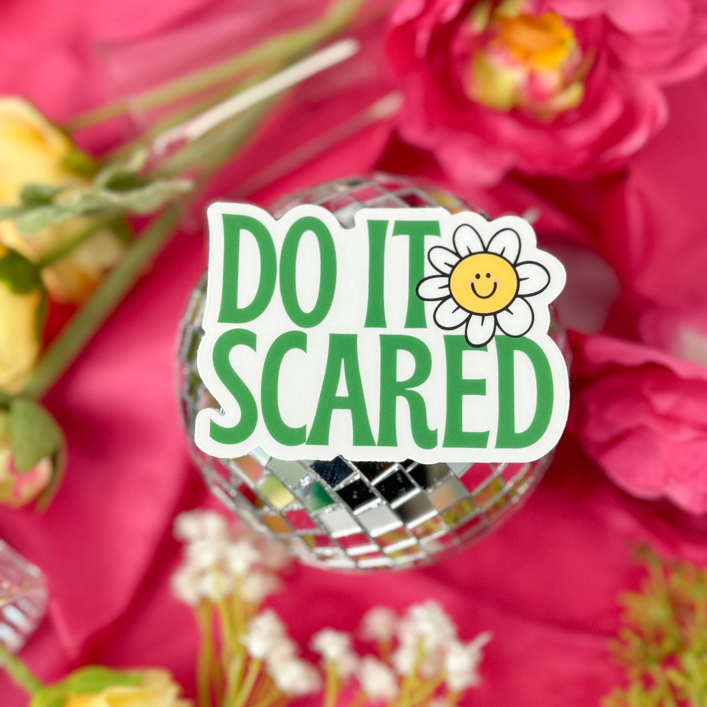 do it scared green sticker