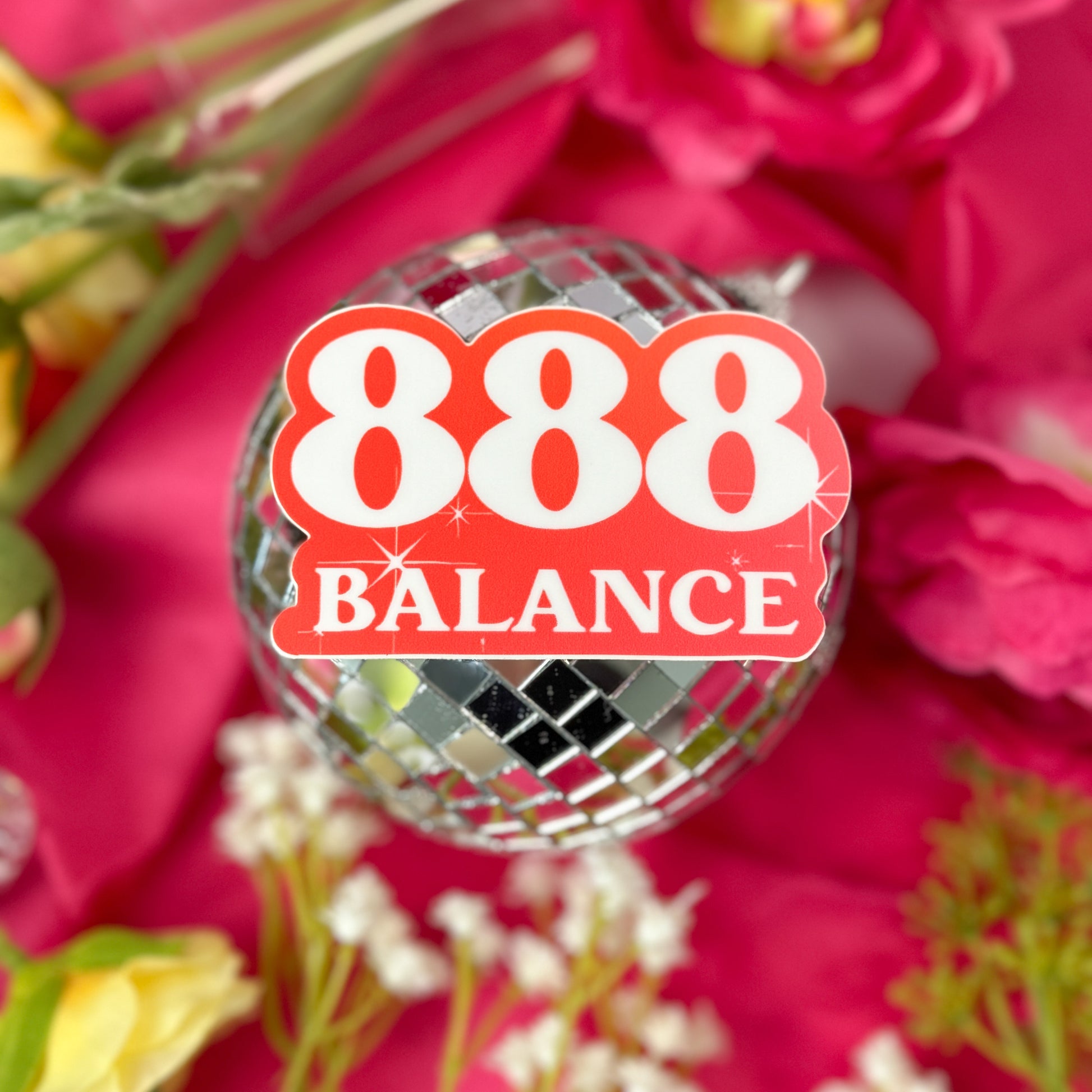 888 balance angel number sticker