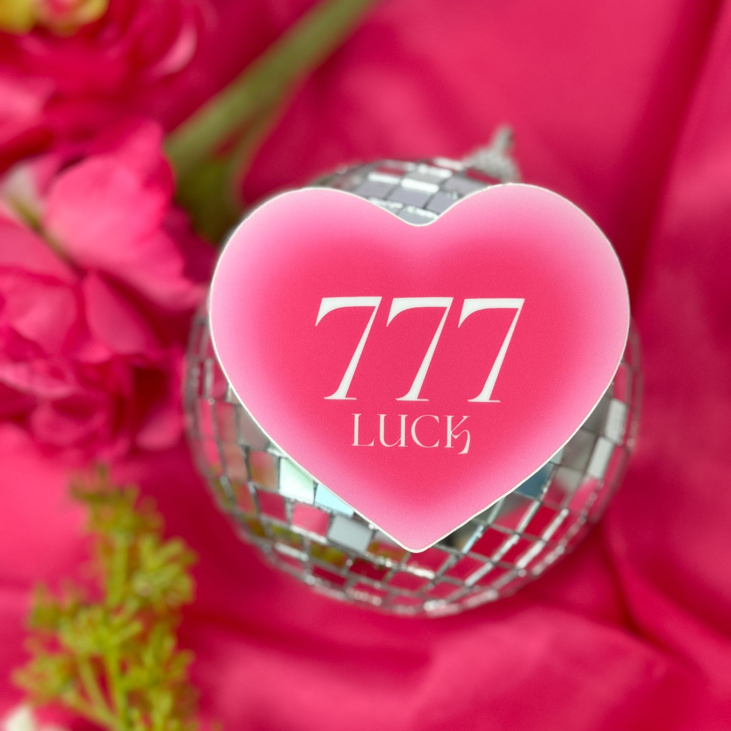 777 angel number heart aura sticker