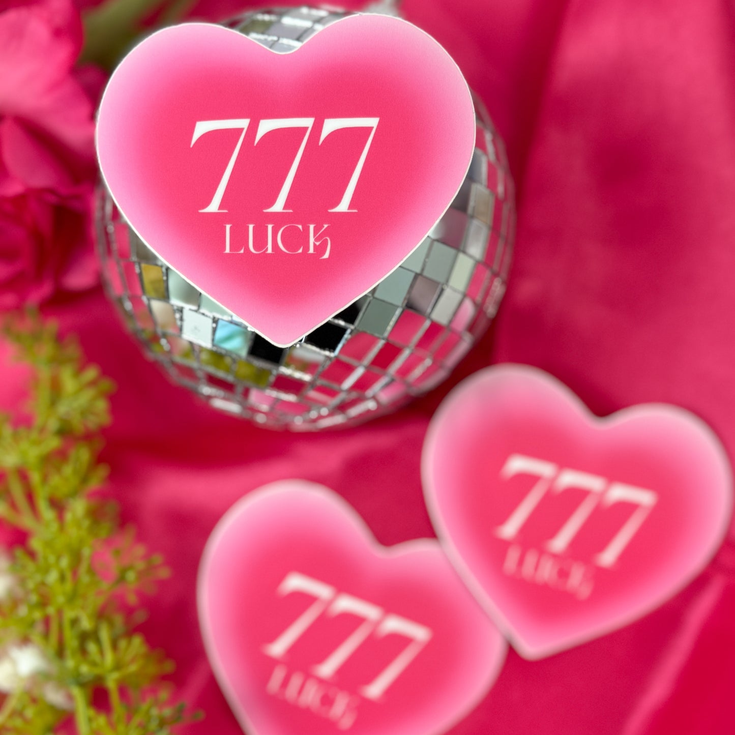 777 angel number heart aura sticker