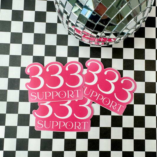 333 angel number pink sticker