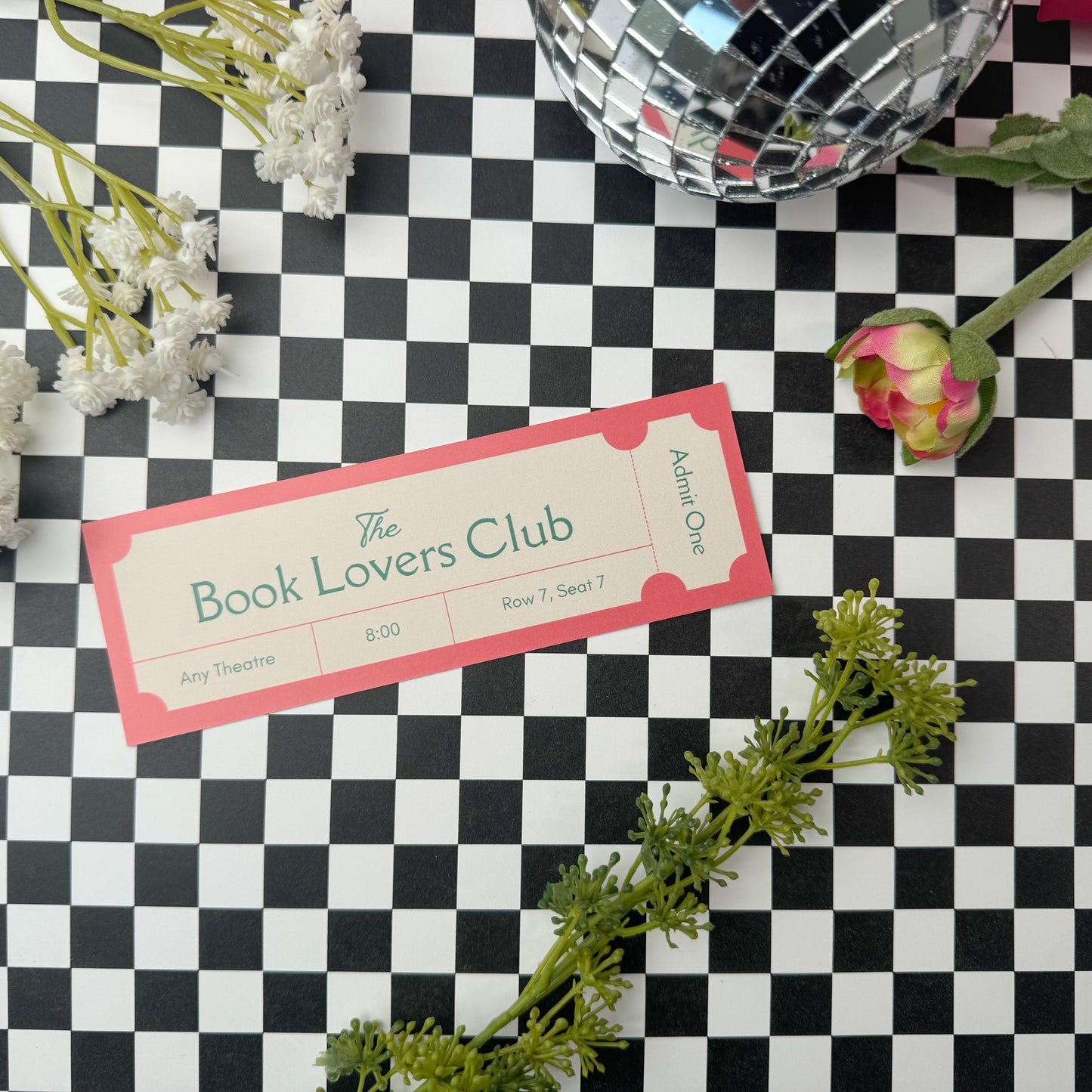 Booklovers Ticket Bookmark