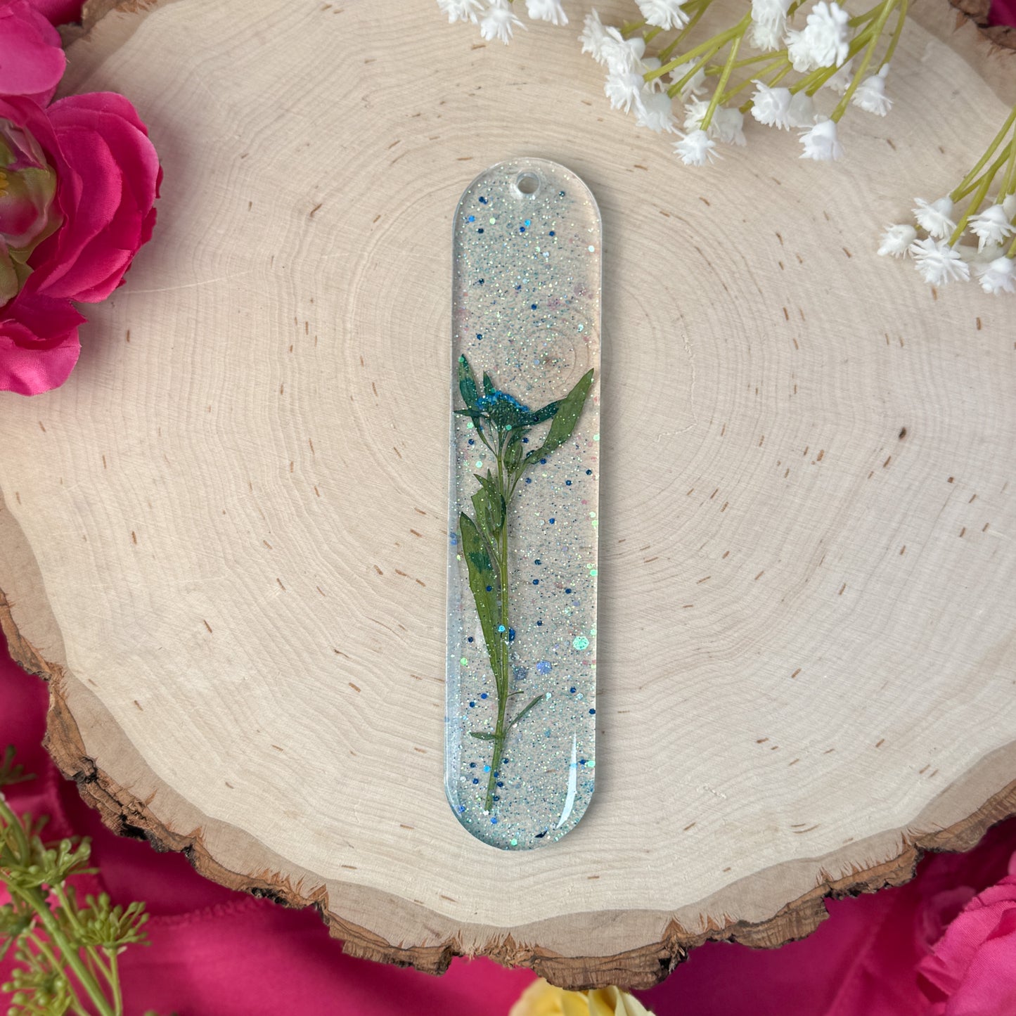 Luna Blue Flourish Bookmark