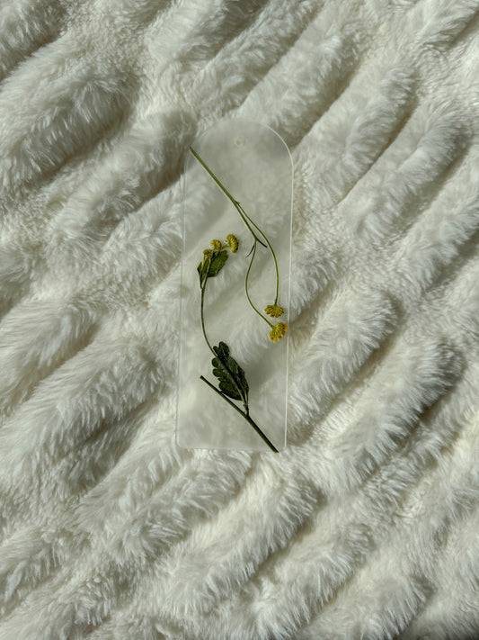 Yellow Dream Pressed Flower Acrylic Bookmark