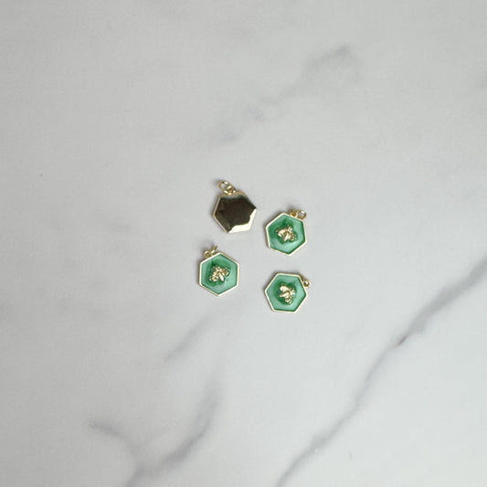 Hexagon Bee Charm