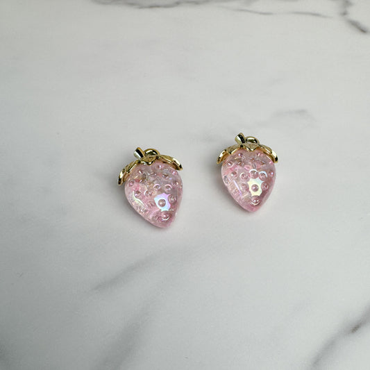 Large Pink Strawberry Charm
