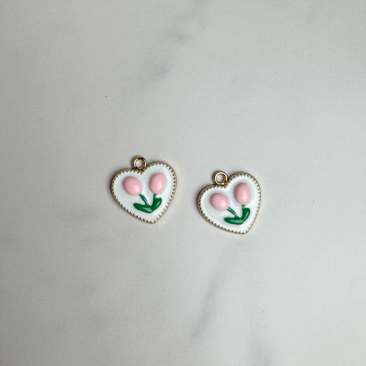 Tulip Heart Charm