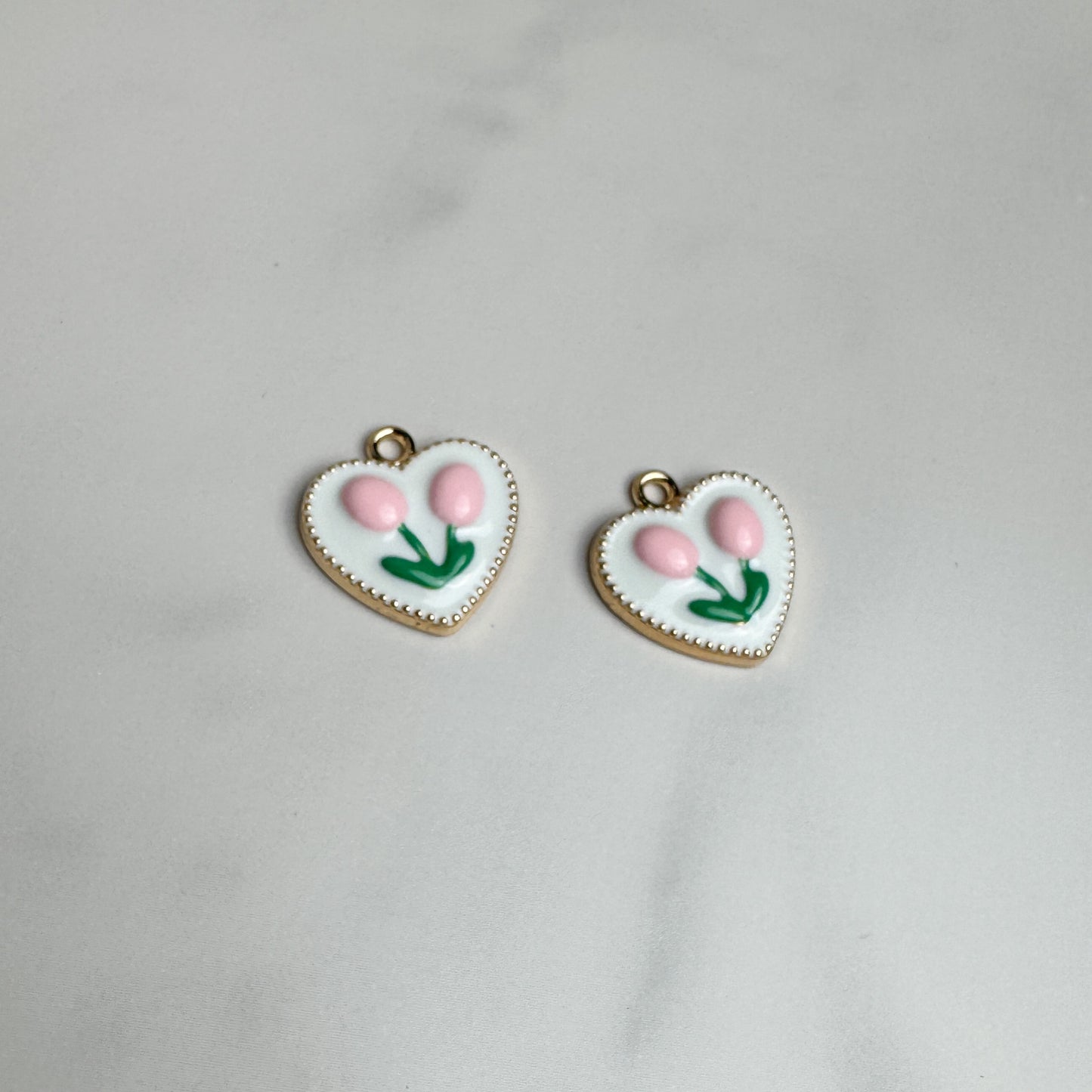 Tulip Heart Charm