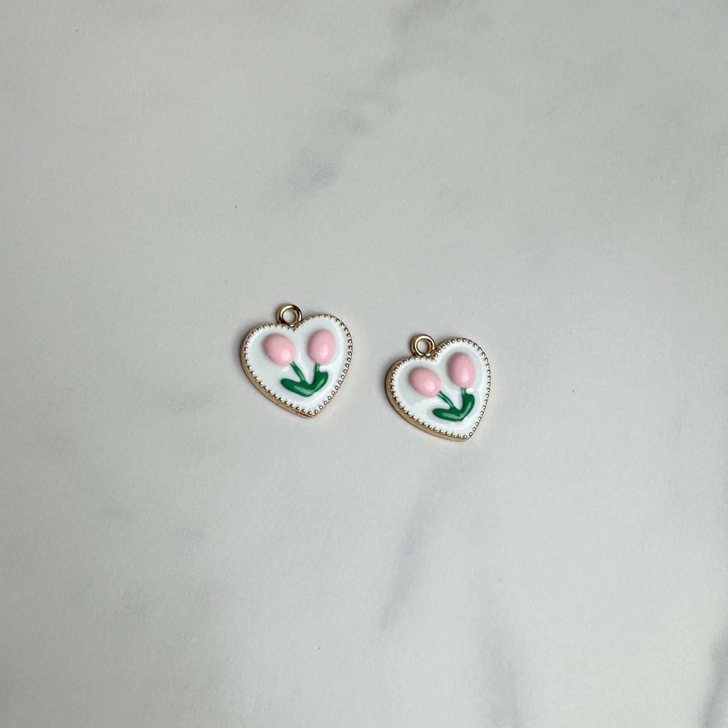 Tulip Heart Charm