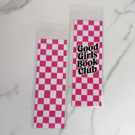 Good Girl Book Club Checkered Bookmark w/ Sleeve