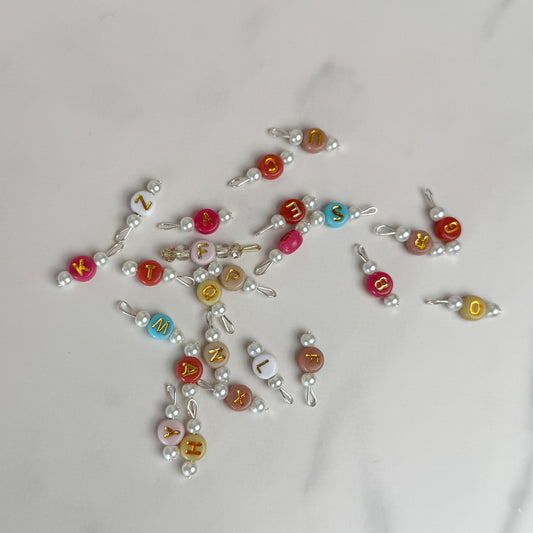 Colorful Pearl Letter Charm