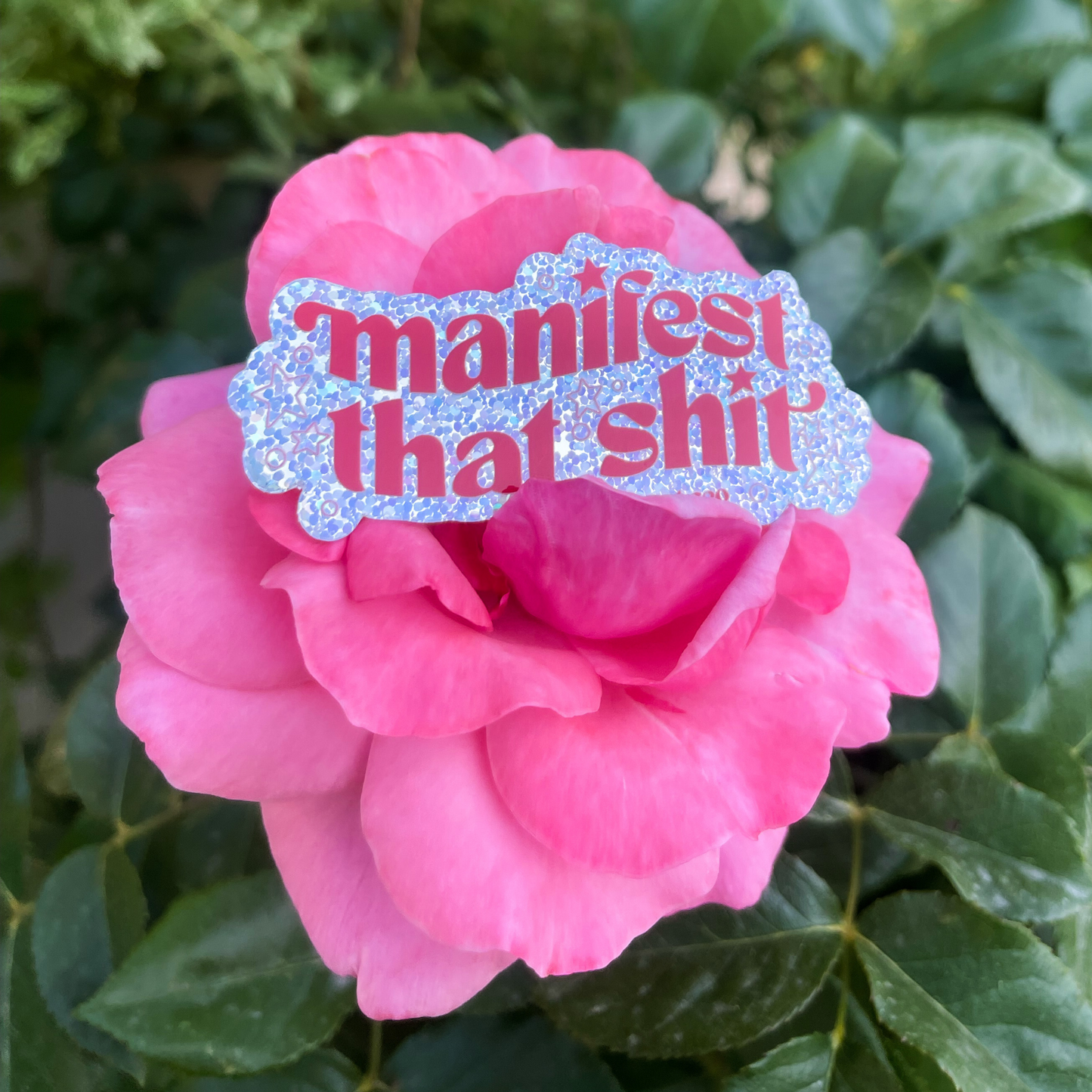 manifest that glitter sticker