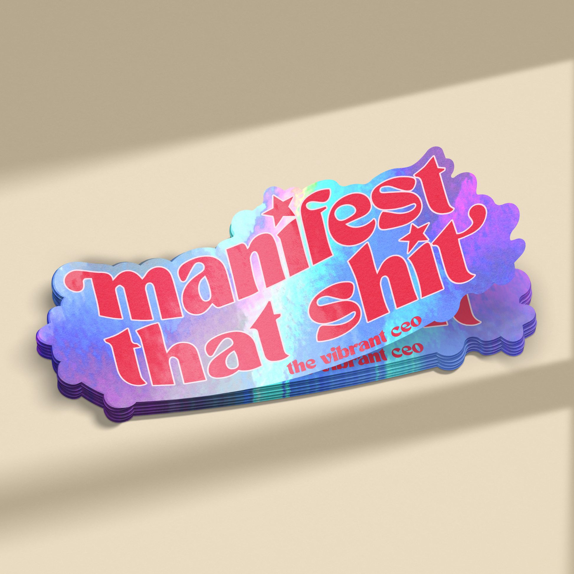 manifest that glitter sticker